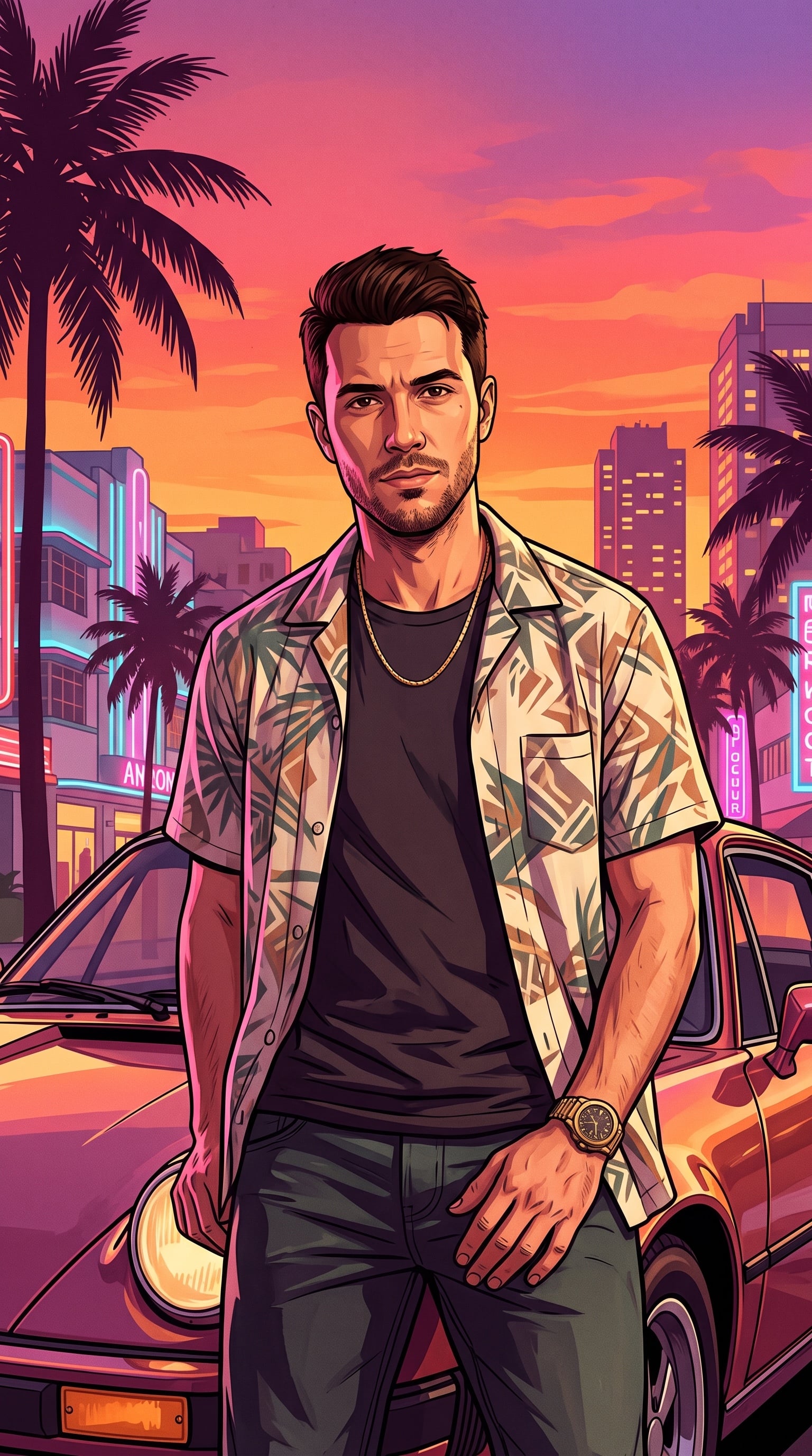 Шаблон «Себя в стиле GTA 6» — пример результата