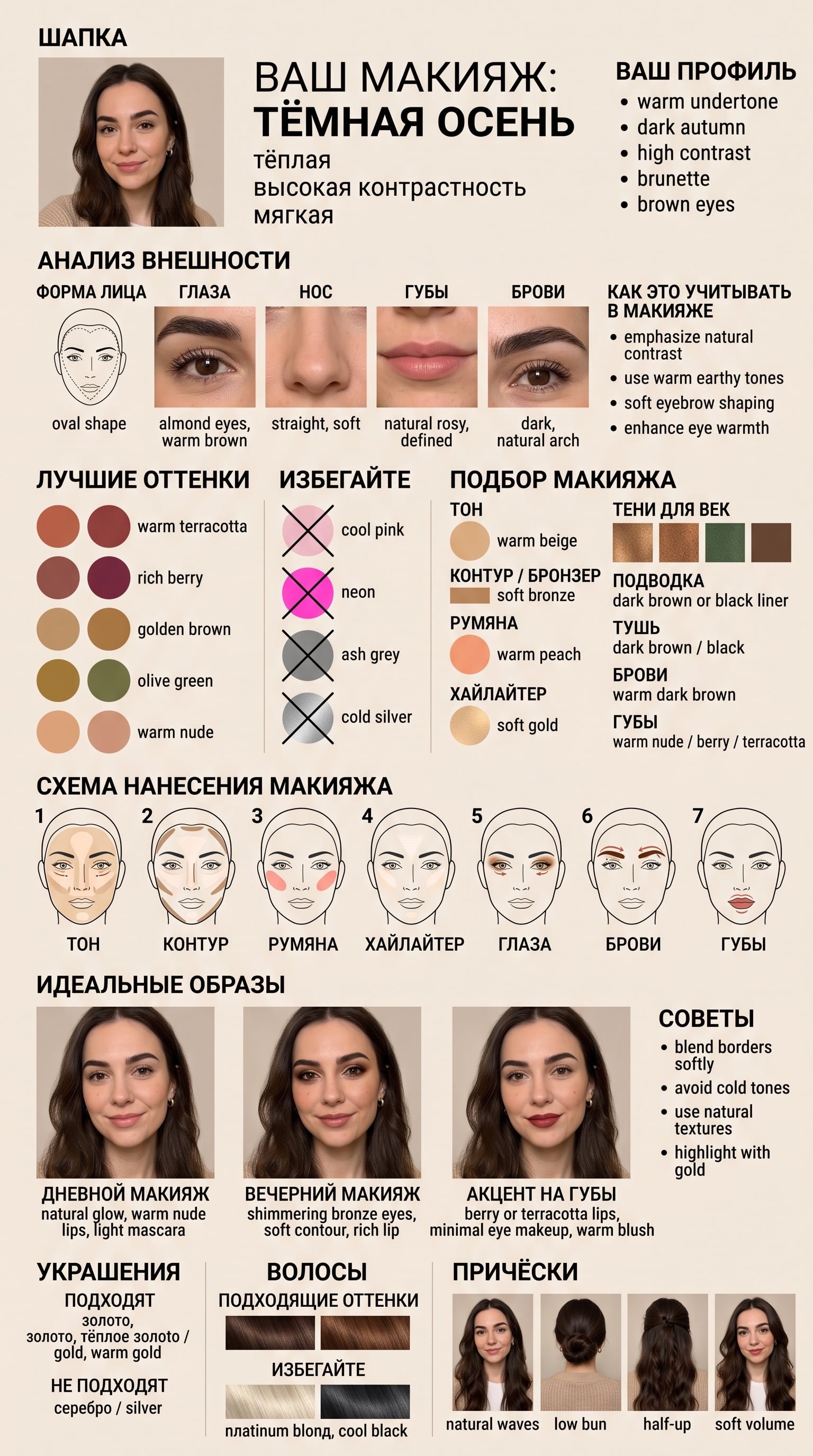 Шаблон «Макияж по цветотипу» — пример результата
