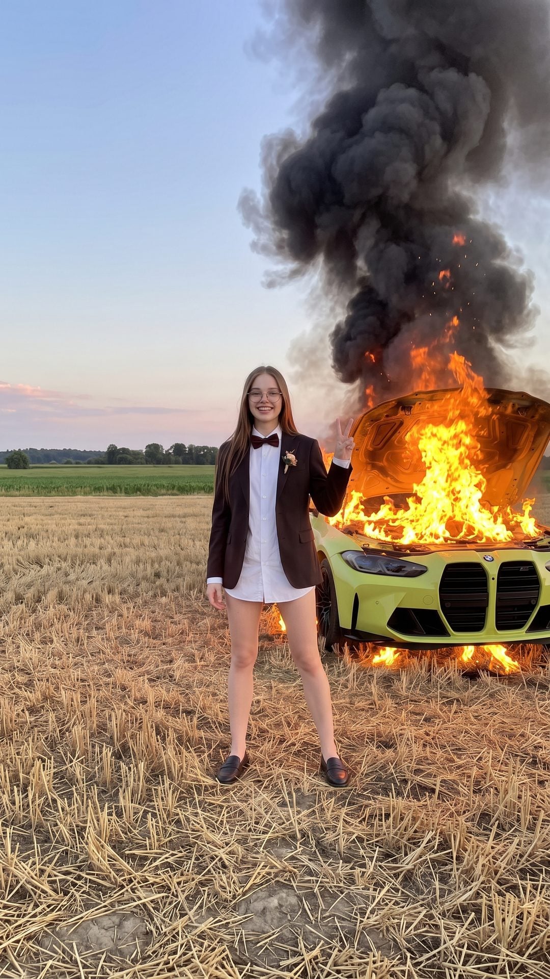 Шаблон «Горящая БМВ 🔥» — пример результата нейросети