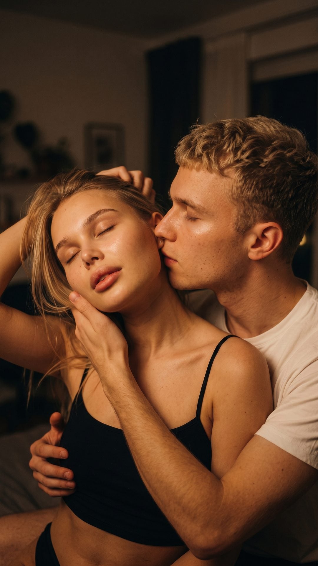 Шаблон «Поцелуй в шею 💋» — пример результата нейросети